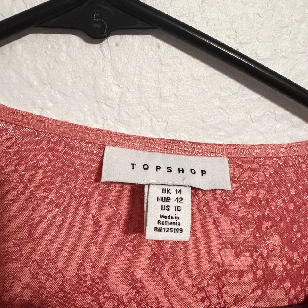 Topshop Jacquard Snake Print Dusty Pink Shimmery Snake Print Midi Dress - Picture 3 of 6